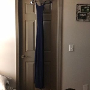 Missguided long navy blue dress